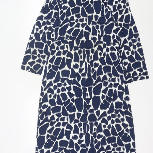 Mary Portas Women’s Blue Animal Print Shift Dress Size 12 Knee Length