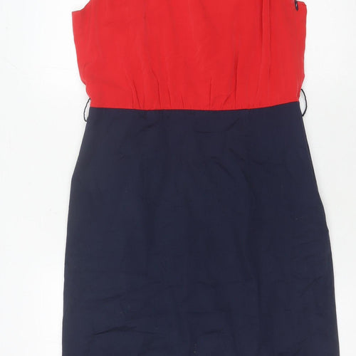 Esprit Women’s Red & Navy Colourblock Sheath Dress Size 12