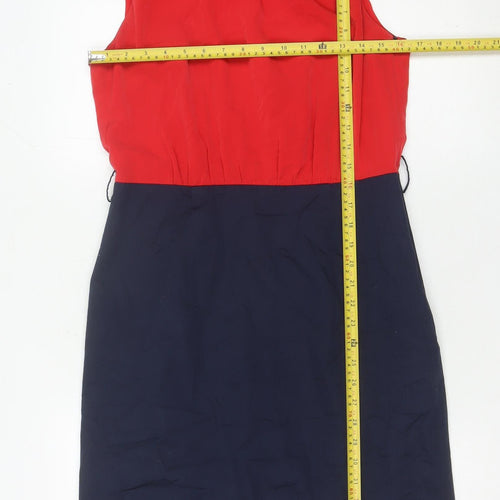 Esprit Women’s Red & Navy Colourblock Sheath Dress Size 12
