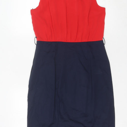 Esprit Women’s Red & Navy Colourblock Sheath Dress Size 12