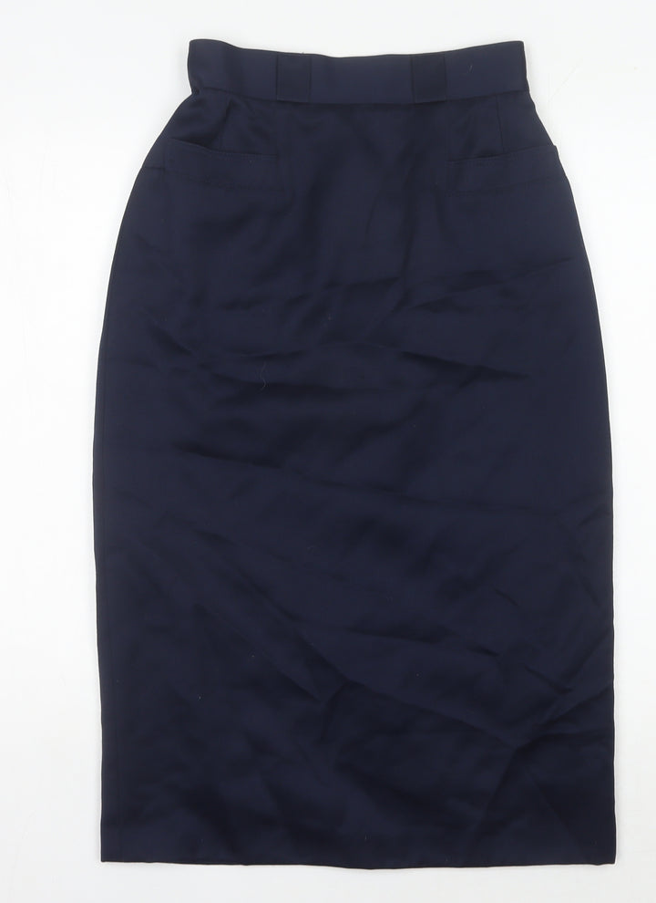Jenni Barnes Women’s Navy Blue Wool Blend Pencil Skirt Size 12