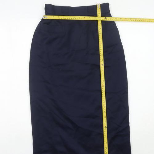 Jenni Barnes Women’s Navy Blue Wool Blend Pencil Skirt Size 12