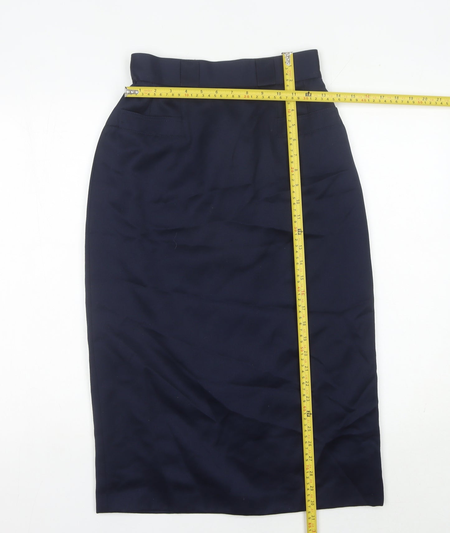 Jenni Barnes Women’s Navy Blue Wool Blend Pencil Skirt Size 12