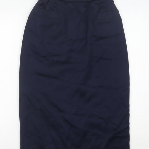Jenni Barnes Women’s Navy Blue Wool Blend Pencil Skirt Size 12