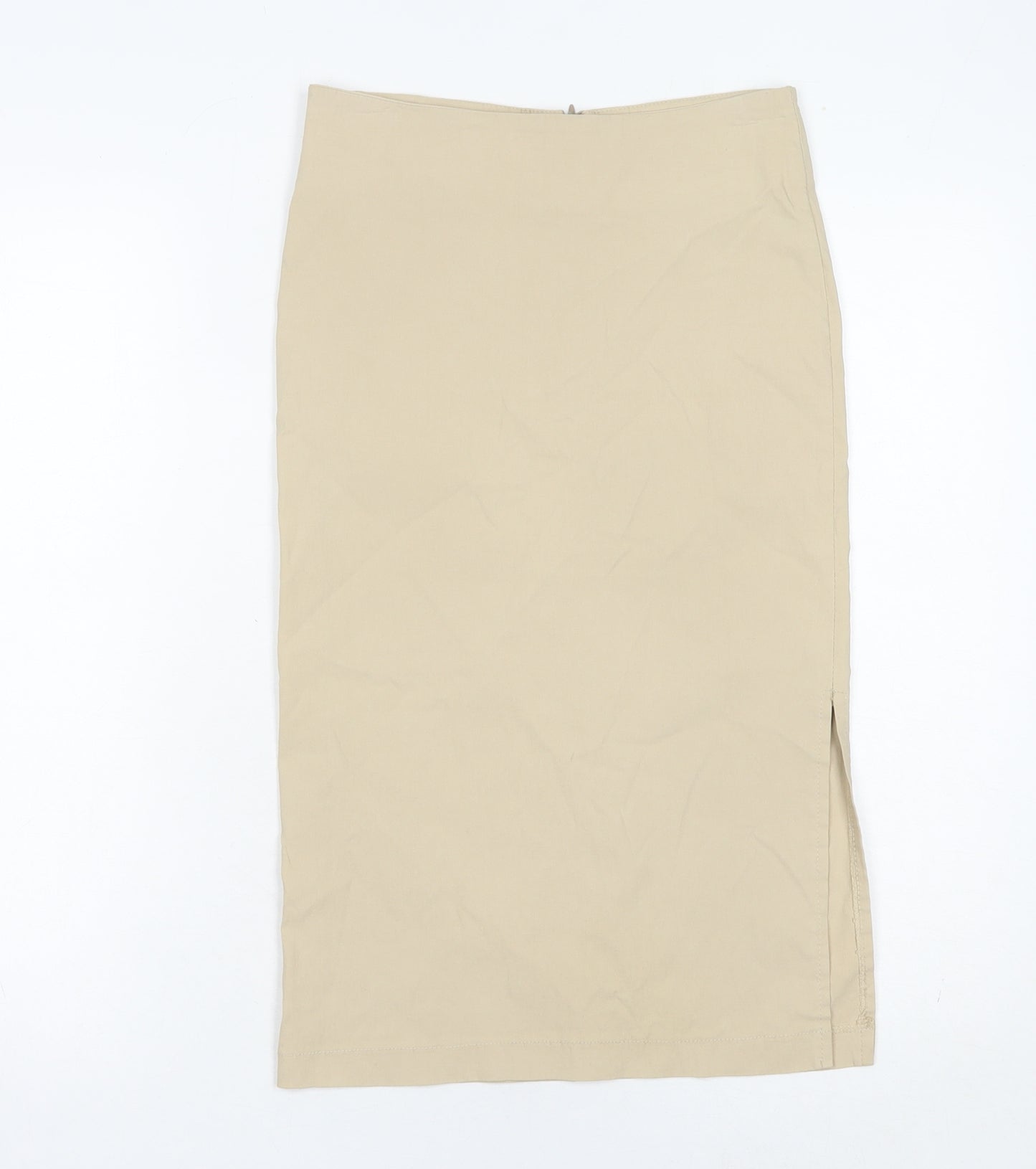 Morgan de Toi Womens Beige Size 10 Pencil Skirt High Waist Knee Length