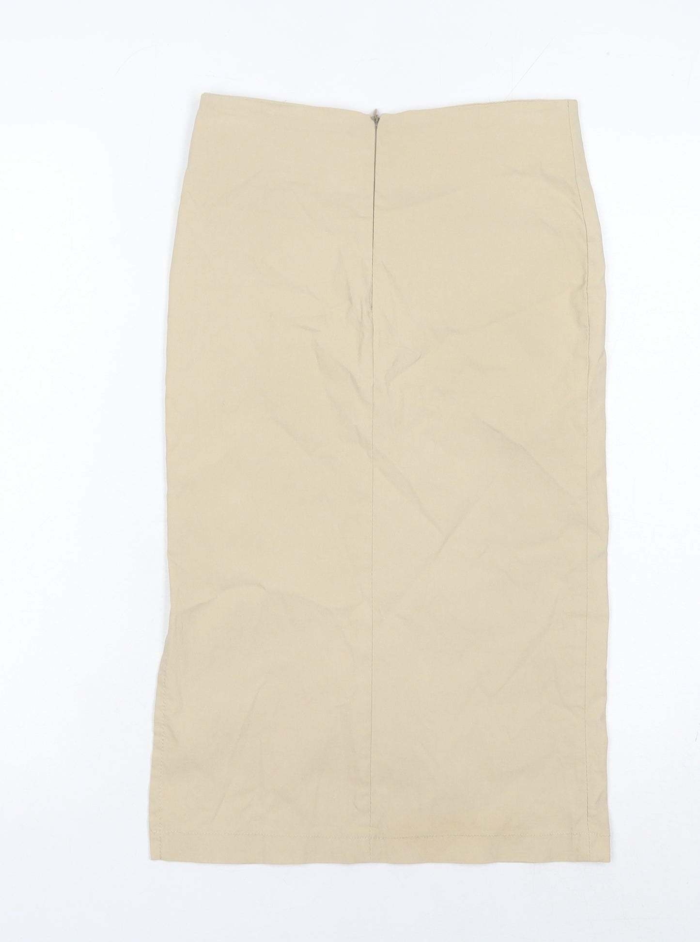 Morgan de Toi Womens Beige Size 10 Pencil Skirt High Waist Knee Length