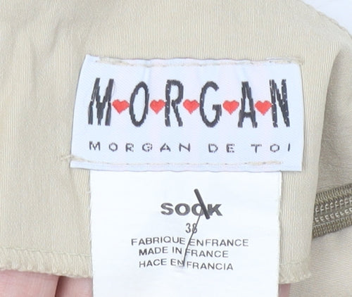 Morgan de Toi Womens Beige Size 10 Pencil Skirt High Waist Knee Length