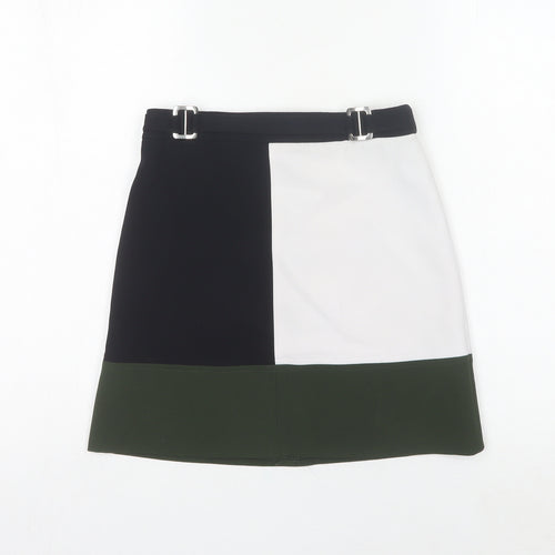 River Island Girls Black White Green Colourblock Pencil Skirt 11 Years