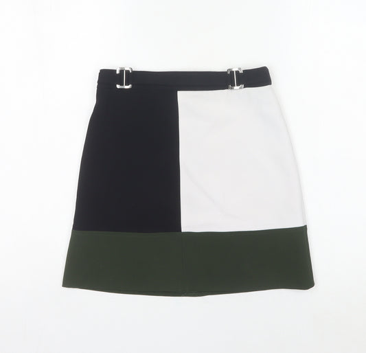 River Island Girls Black White Green Colourblock Pencil Skirt 11 Years