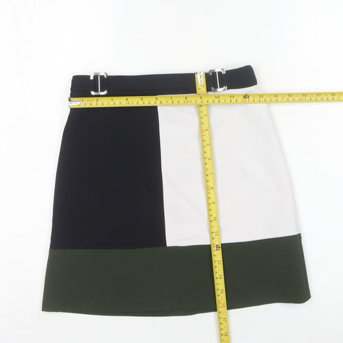 River Island Girls Black White Green Colourblock Pencil Skirt 11 Years