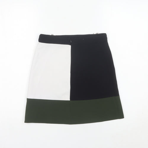 River Island Girls Black White Green Colourblock Pencil Skirt 11 Years