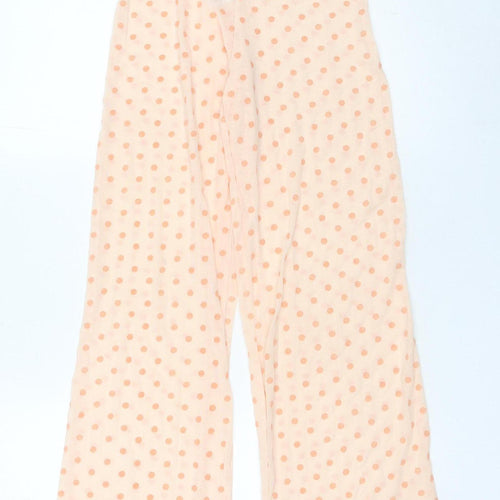 PrettyLittleThing Women’s Beige Polka Dot Wide-Leg Trousers Size 4