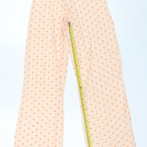 PrettyLittleThing Women’s Beige Polka Dot Wide-Leg Trousers Size 4