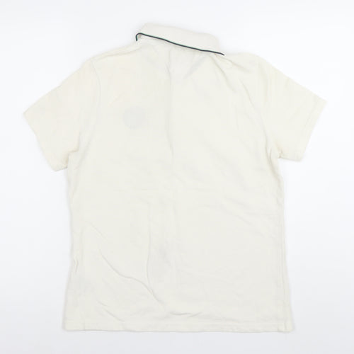 Tommy Hilfiger Men's Ivory Golf Polo Shirt M Embroidered Logo