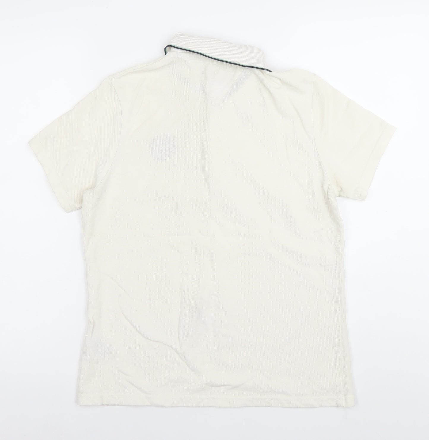Tommy Hilfiger Men's Ivory Golf Polo Shirt M Embroidered Logo