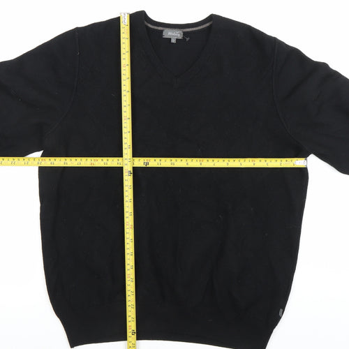 Wolsey Men’s Black Argyle V-Neck Pullover Jumper - Size L - Casual Winter