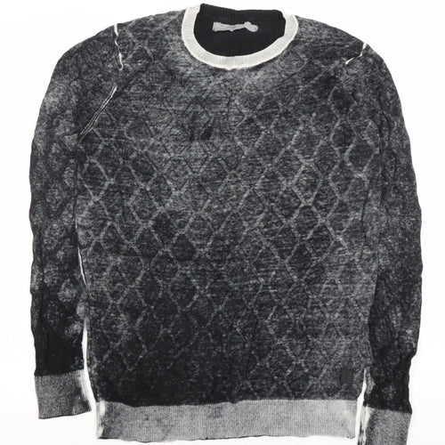 Jet Lag Original Men's Grey Geometric Cotton L Pullover Jumper