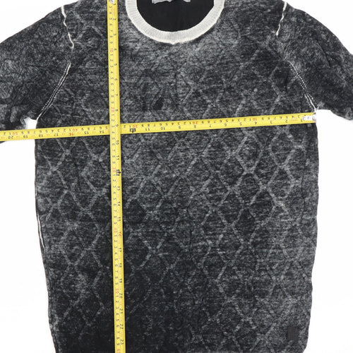 Jet Lag Original Men's Grey Geometric Cotton L Pullover Jumper