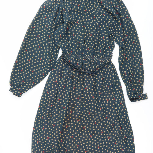 Chicot Women’s Blue Polka Dot A-Line Knee Length Dress Size 12