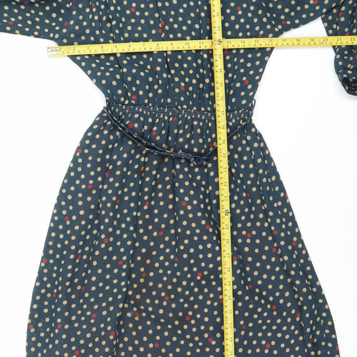 Chicot Women’s Blue Polka Dot A-Line Knee Length Dress Size 12