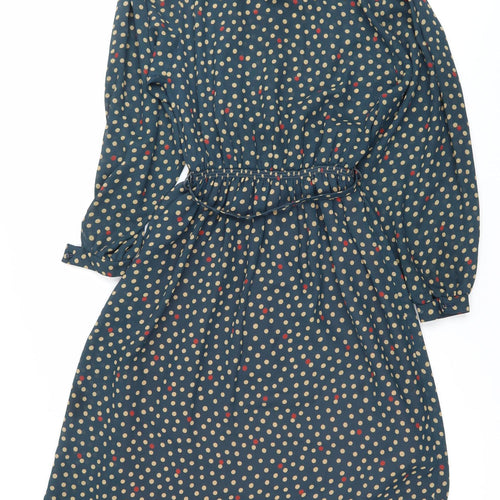 Chicot Women’s Blue Polka Dot A-Line Knee Length Dress Size 12