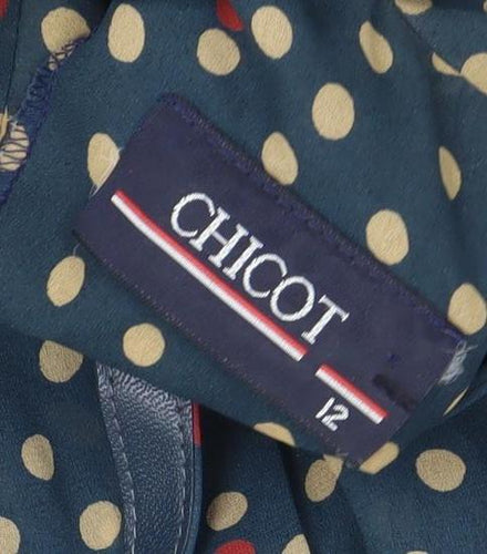 Chicot Women’s Blue Polka Dot A-Line Knee Length Dress Size 12