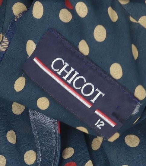 Chicot Women’s Blue Polka Dot A-Line Knee Length Dress Size 12