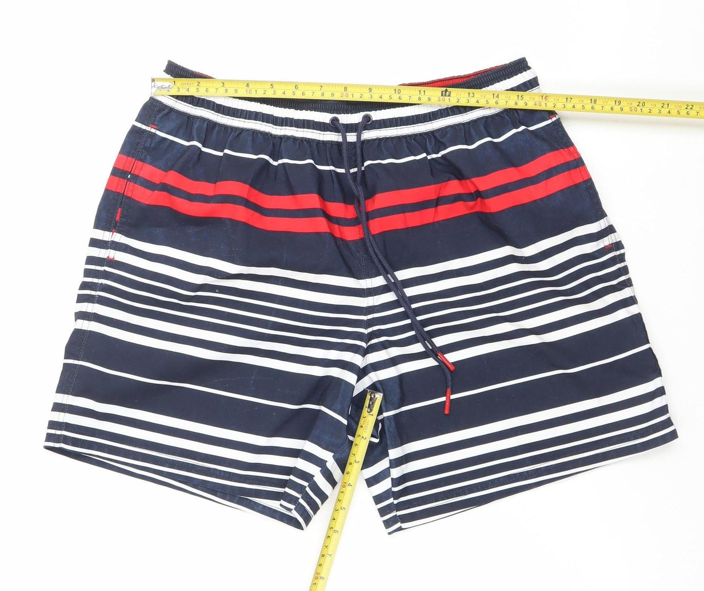Marks and Spencer Men's Multicoloured L Swim Shorts Striped Polyester
