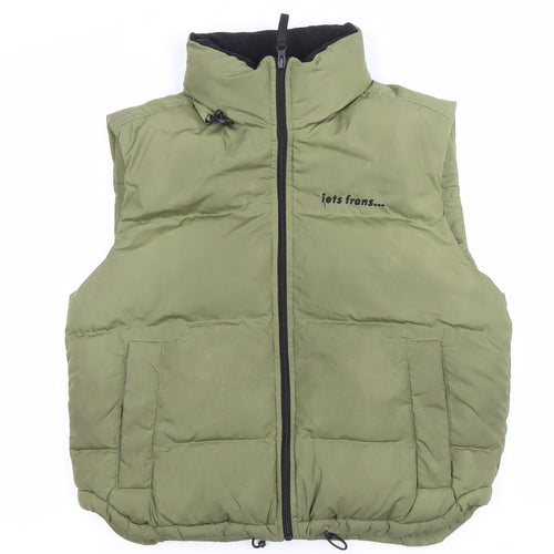 Jets Frans Womens Green S Puffer Padded Waistcoat Sleeveless Casual