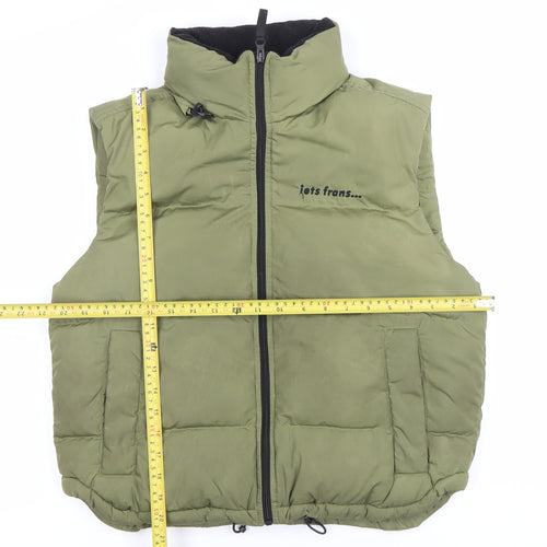 Jets Frans Womens Green S Puffer Padded Waistcoat Sleeveless Casual