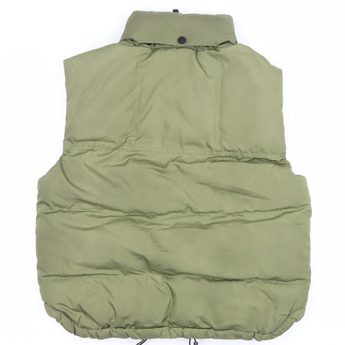 Jets Frans Womens Green S Puffer Padded Waistcoat Sleeveless Casual