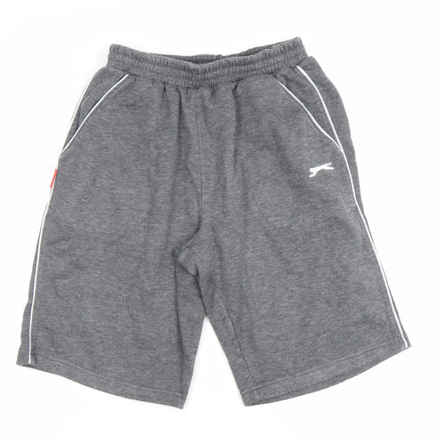 Slazenger Men's Grey M Sweat Shorts Elastic Waist Pockets