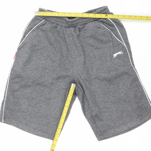 Slazenger Men's Grey M Sweat Shorts Elastic Waist Pockets