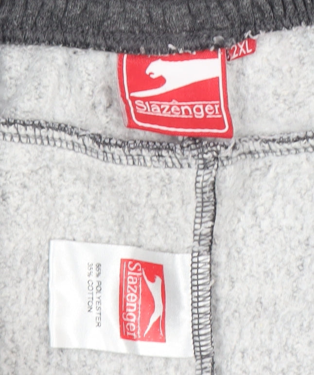 Slazenger Men’s Grey 2XL Sweatpants Fleece Elastic Waist Pockets