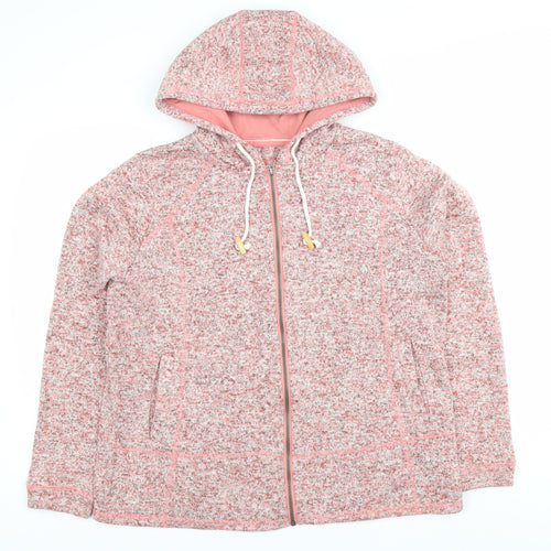 TU Women's Pink Full Zip Hoodie Size 18 Knit Polyester Hooded Jacket