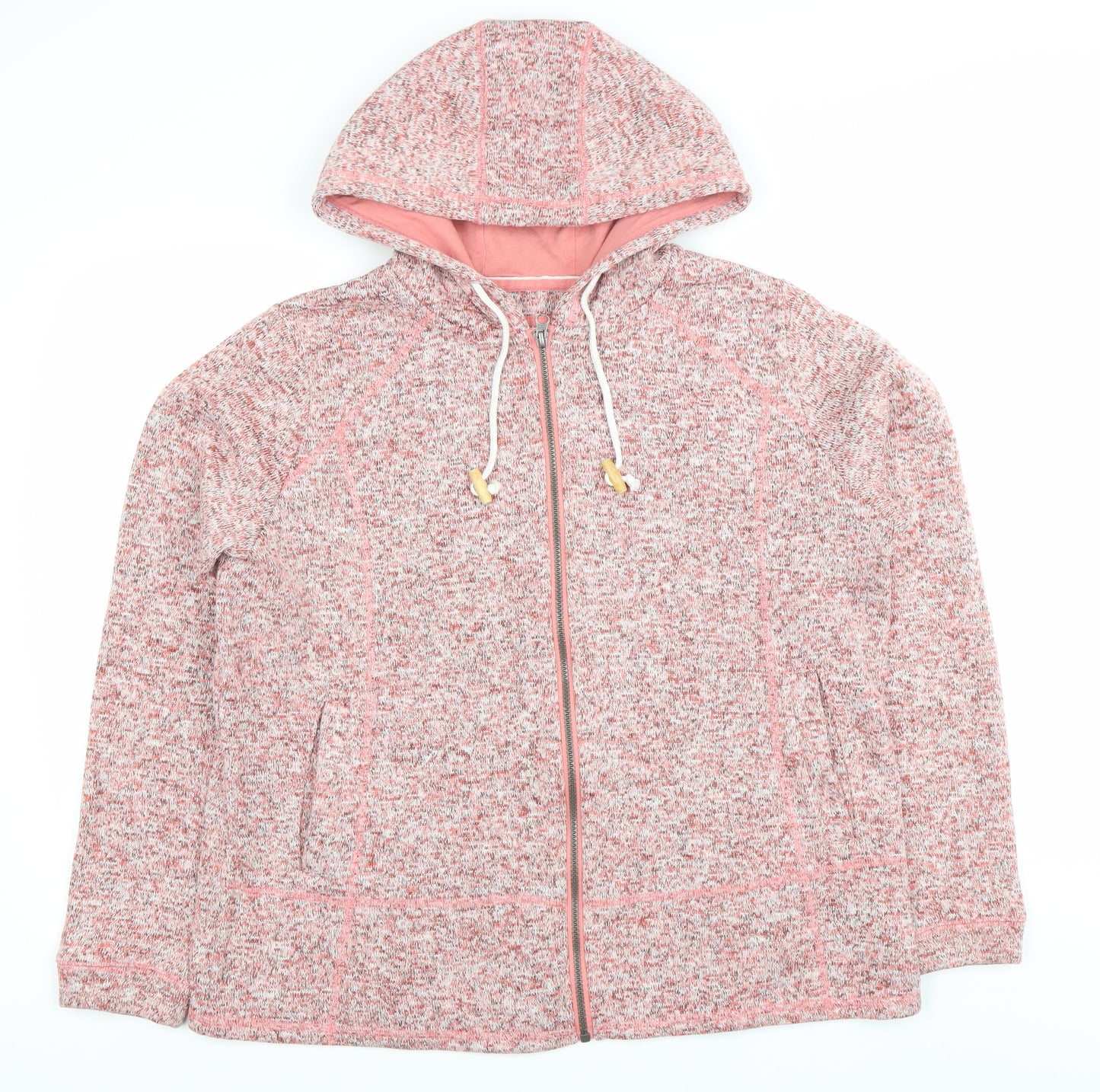 TU Women's Pink Full Zip Hoodie Size 18 Knit Polyester Hooded Jacket