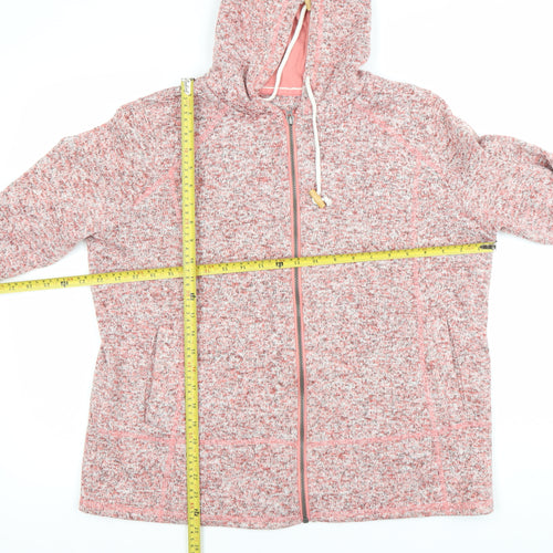 TU Women's Pink Full Zip Hoodie Size 18 Knit Polyester Hooded Jacket
