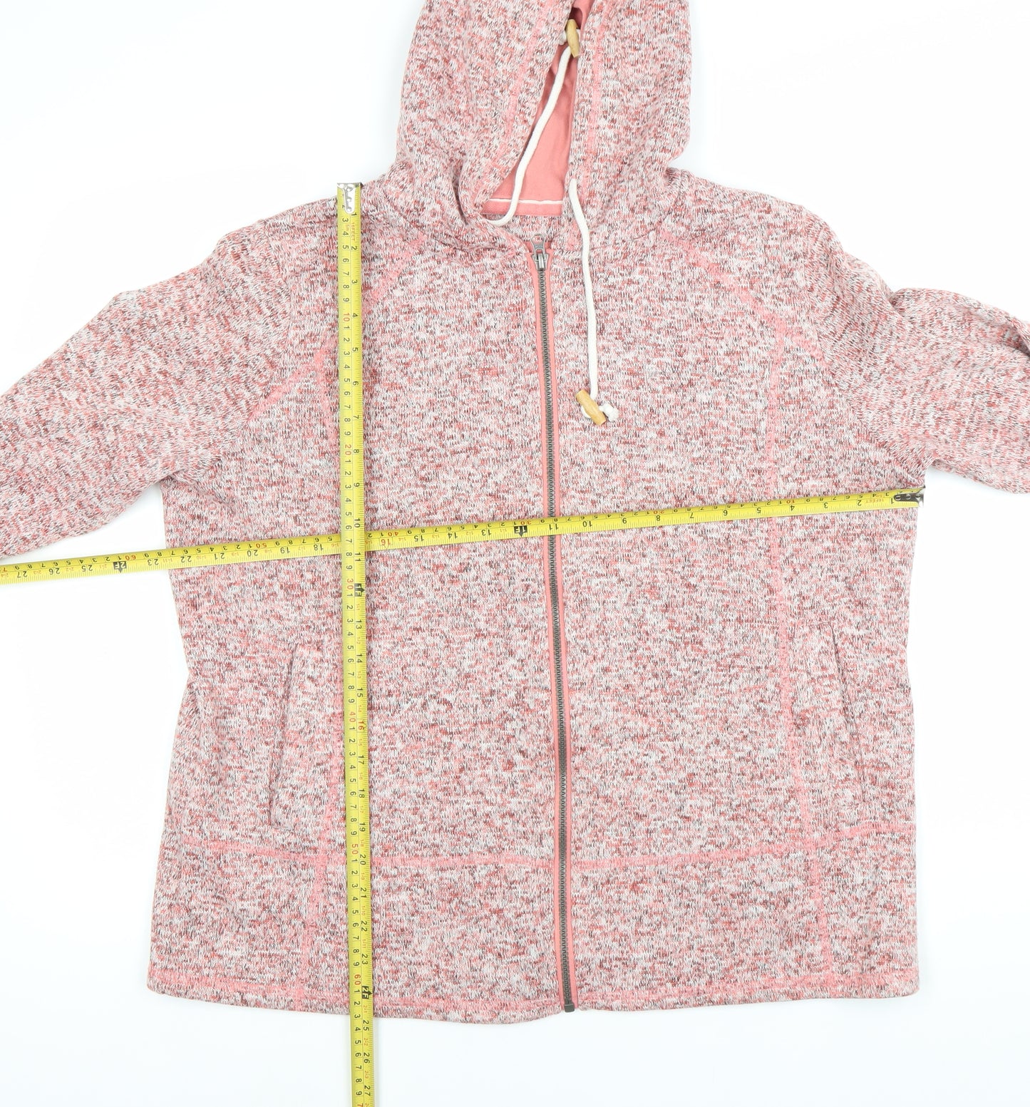 TU Women's Pink Full Zip Hoodie Size 18 Knit Polyester Hooded Jacket