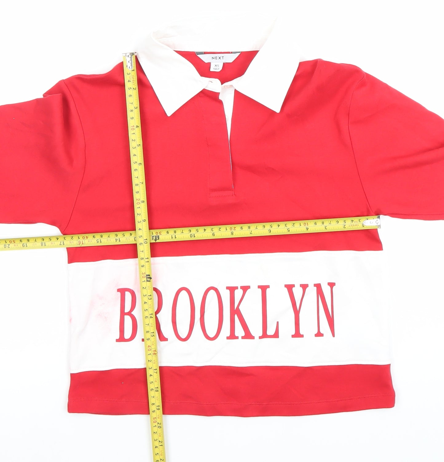Next Women's Red Size 8 Collared Pullover Sweatshirt Brooklyn Print