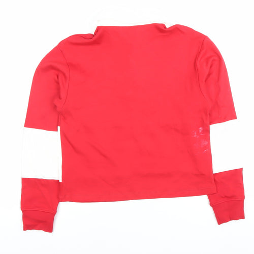 Next Women's Red Size 8 Collared Pullover Sweatshirt Brooklyn Print