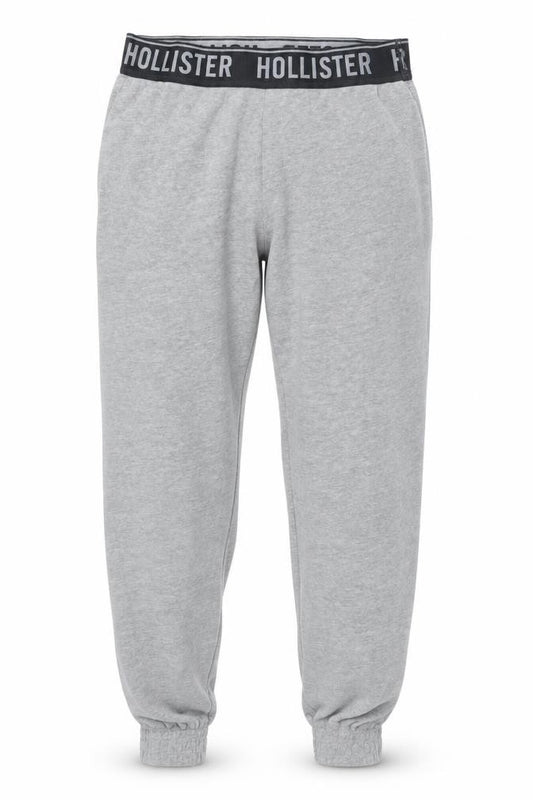 Front view of Hollister Men’s Grey XS Jogger Trousers Elastic Waist Fleece Activewear