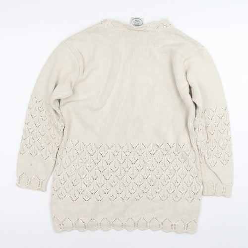 Elyse Panel Women’s Beige Medium Cotton Crochet Knit Jumper