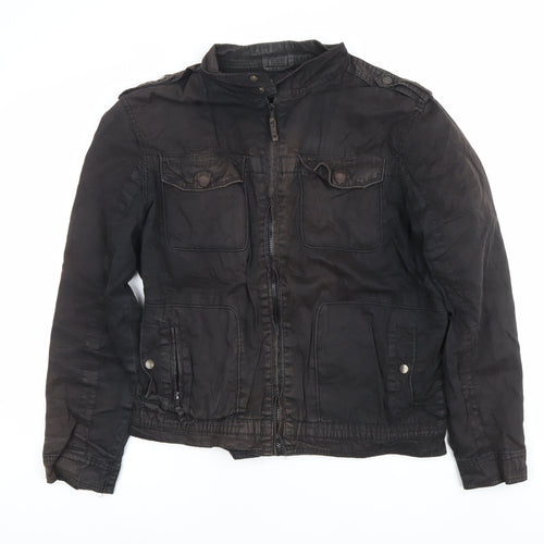 Burton Men’s Black Biker Jacket L Cotton Polyester Autumn Winter