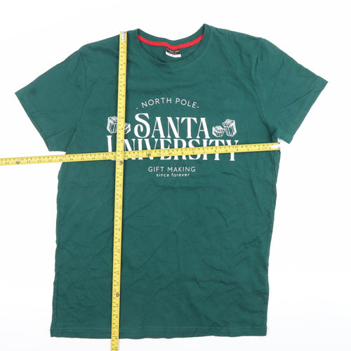 AlphaR One Men's Green L Christmas Santa University T-Shirt