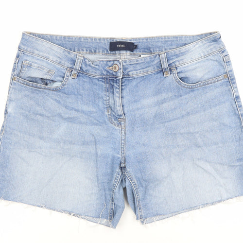 Next Women Blue Size 14 Denim Cut-Off Shorts Light Wash Casual