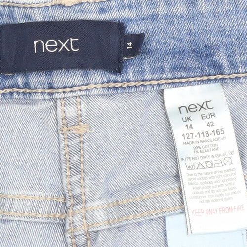 Next Women Blue Size 14 Denim Cut-Off Shorts Light Wash Casual