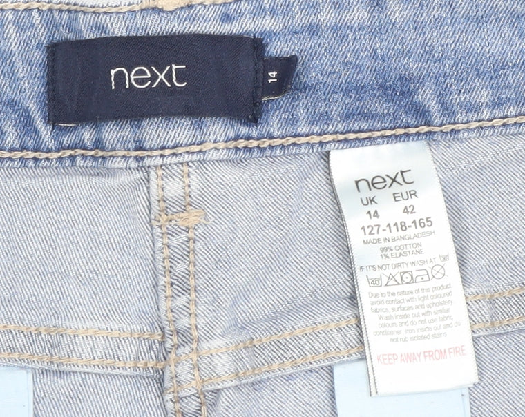 Next Women Blue Size 14 Denim Cut-Off Shorts Light Wash Casual