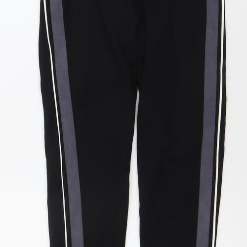 Marks and Spencer Women's Black Size 8 Mid-Rise Side Stripe Leggings