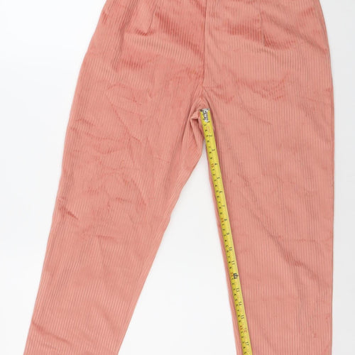 Missguided Women’s Pink Petite Slim Velour Trousers Size 6