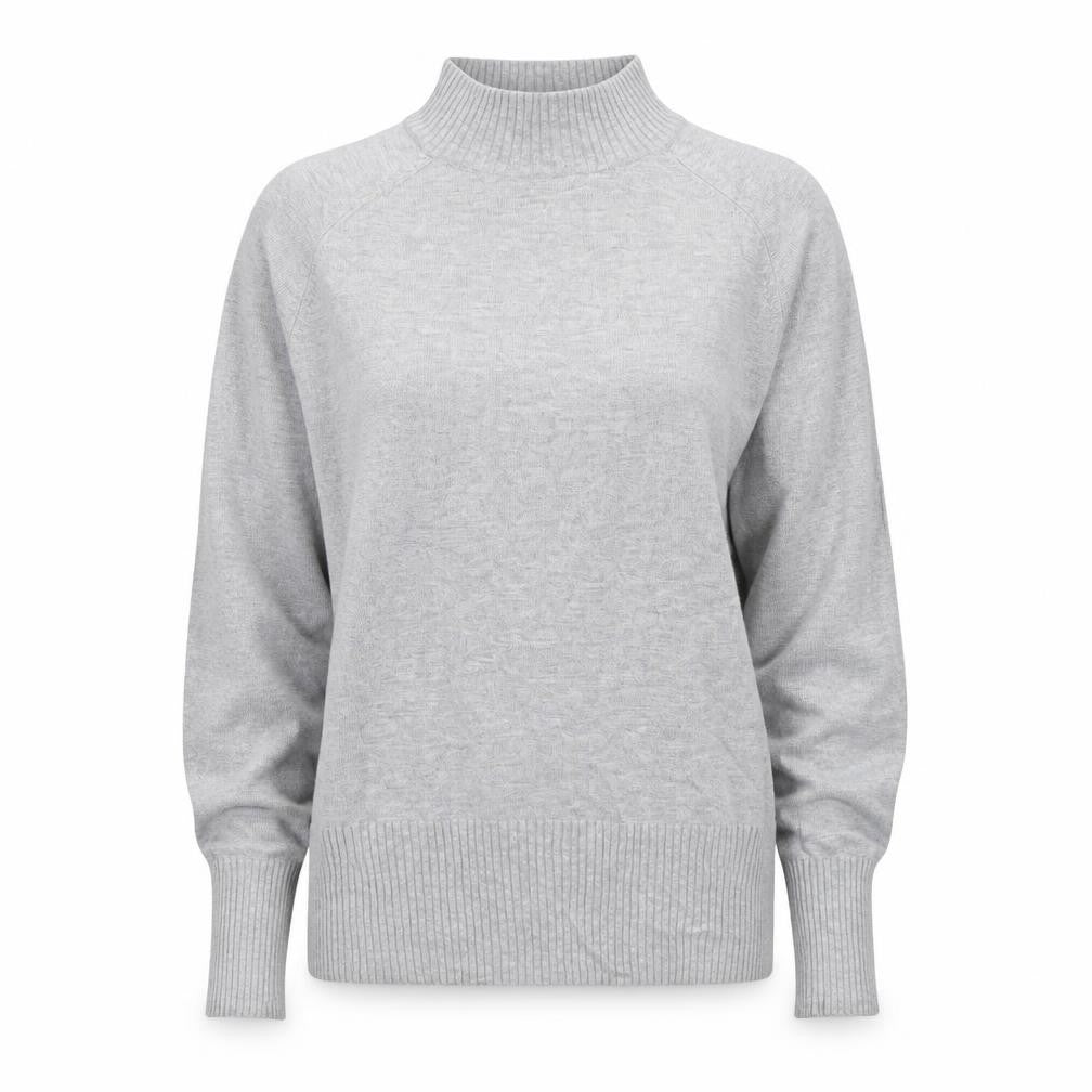 New Look Women’s Grey Mock Neck Pullover Jumper UK 12 Long Sleeve Knit